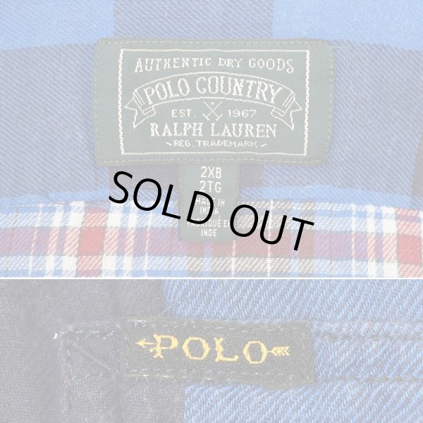 画像2: 00's POLO COUNTRY フランネルワークシャツ (2)