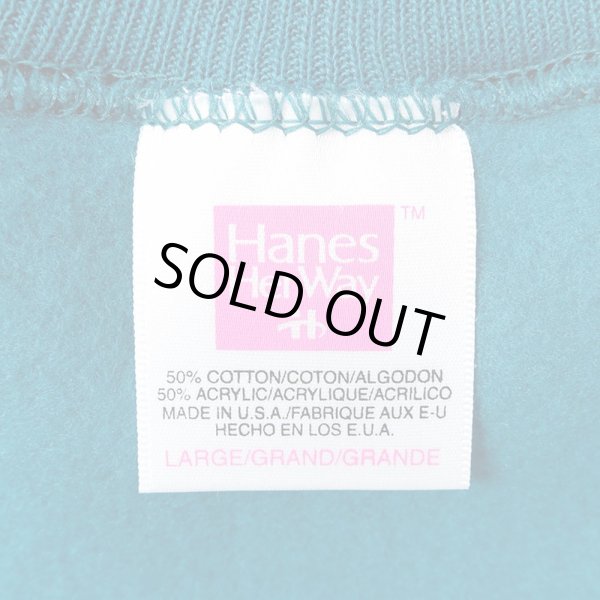画像2: 90's Hanes スウェットシャツ “BLUE GREEN / MADE IN USA / DEADSTOCK” (2)