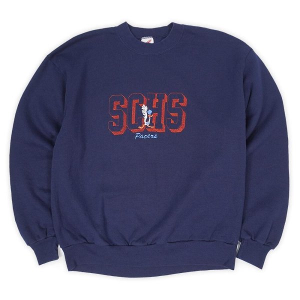 画像1: 90's SCHS カレッジロゴ刺繍 スウェット "MADE IN USA" (1)