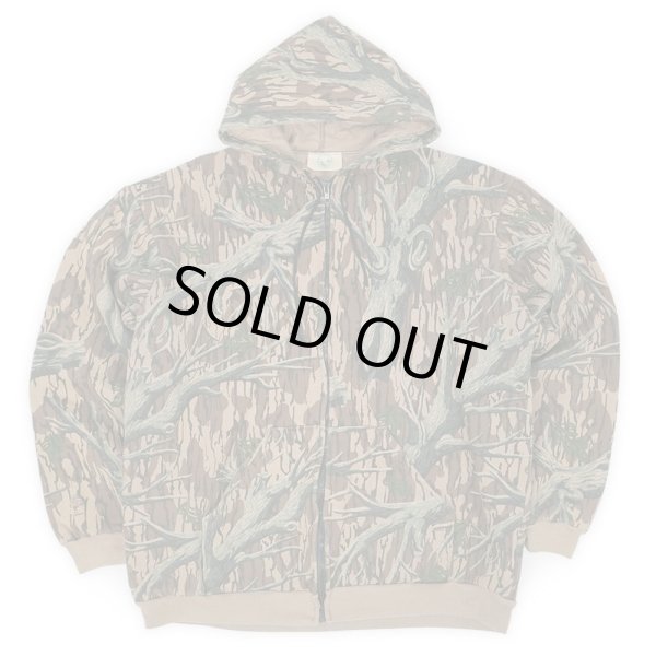 画像1: 90's WHITE WATER OUTDOORS リアルツリーカモ柄 フルジップ スウェットパーカー (1)