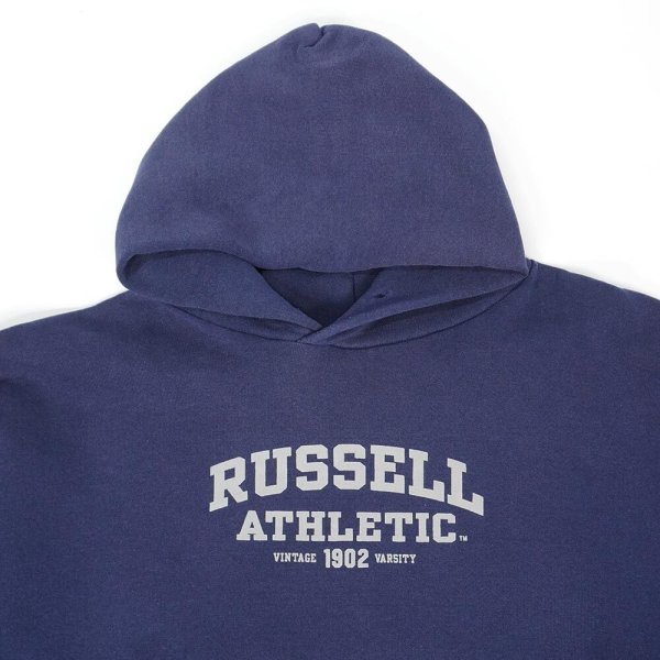 画像2: 90-00's RUSSELL コーポレートロゴ スウェットパーカー "NAVY" (2)