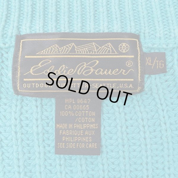 画像3: 80's Eddie Bauer コットンニット "黒タグ" (3)