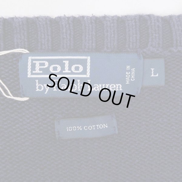 画像2: 90's Polo Ralph Lauren Vネック コットンニット (2)
