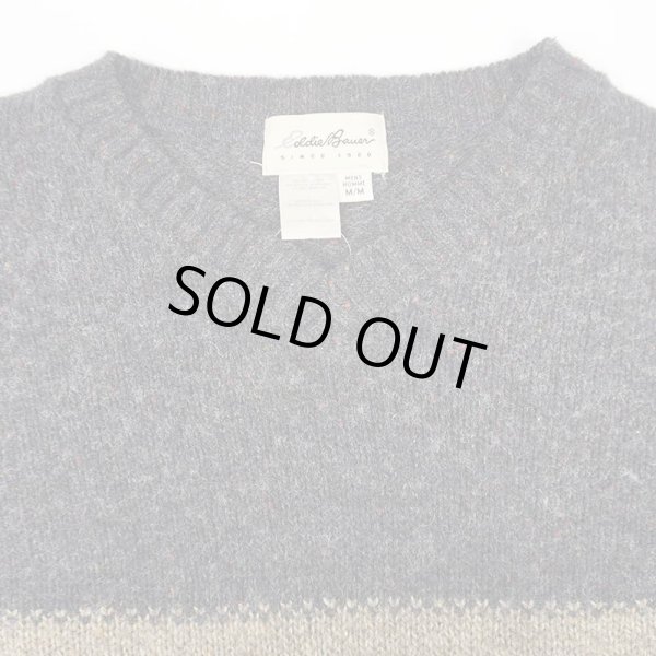 画像3: 90's Eddie Bauer Vネック ウールニット "白タグ / MADE IN USA" (3)