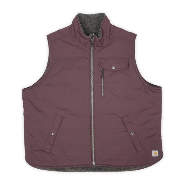 画像1: 00's Carhartt リバーシブルベスト "BURGUNDY × GRAY" (1)