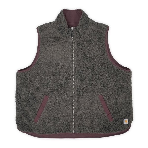 画像2: 00's Carhartt リバーシブルベスト "BURGUNDY × GRAY" (2)