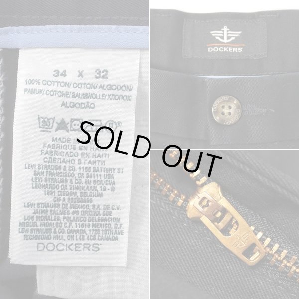 画像4: 00's DOCKERS 2タック チノトラウザー "DARK NAVY / W34 L32" (4)