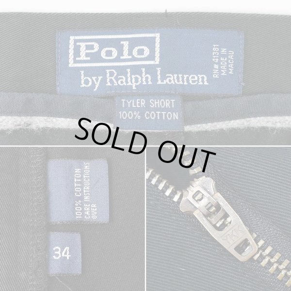 画像4: 90's Polo Ralph Lauren 2タック チノショーツ "TYLER SHORT / BLACK" (4)
