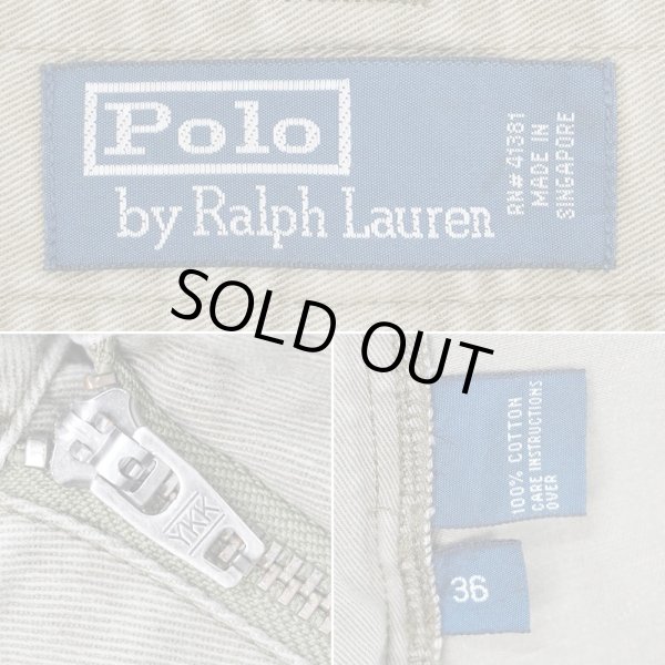 画像4: 00's Polo Ralph Lauren チノカーゴショーツ "W36 / OLIVE" (4)