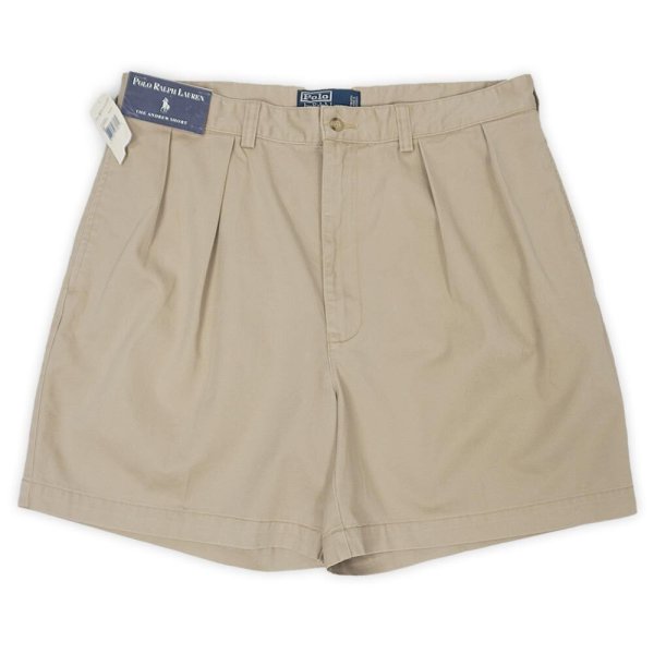 画像1: 90's Polo Ralph Lauren 2タック チノショーツ "ANDREW SHORT / BEIGE / DEADSTOCK" (1)
