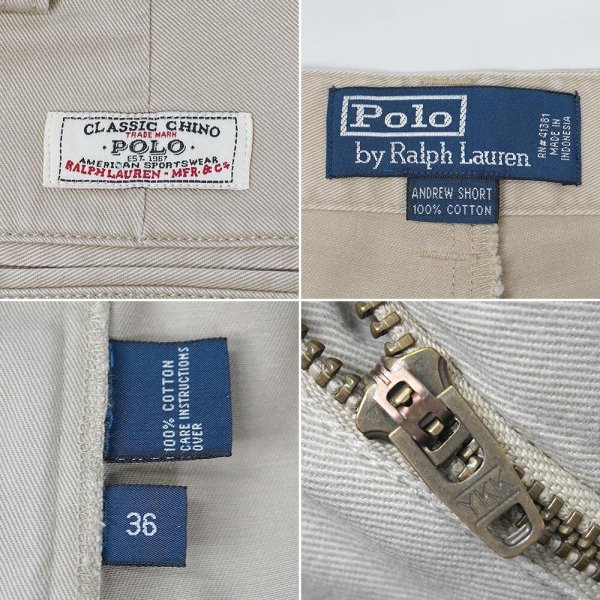 画像4: 90's Polo Ralph Lauren 2タック チノショーツ "ANDREW SHORT / BEIGE / DEADSTOCK" (4)