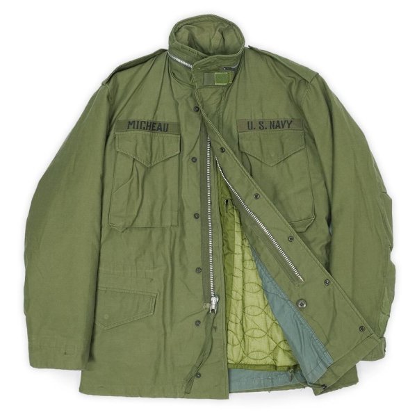 画像1: 60's US.NAVY M-65 2nd フィールドジャケット "Gray Liner / NMCB Stencil" (1)