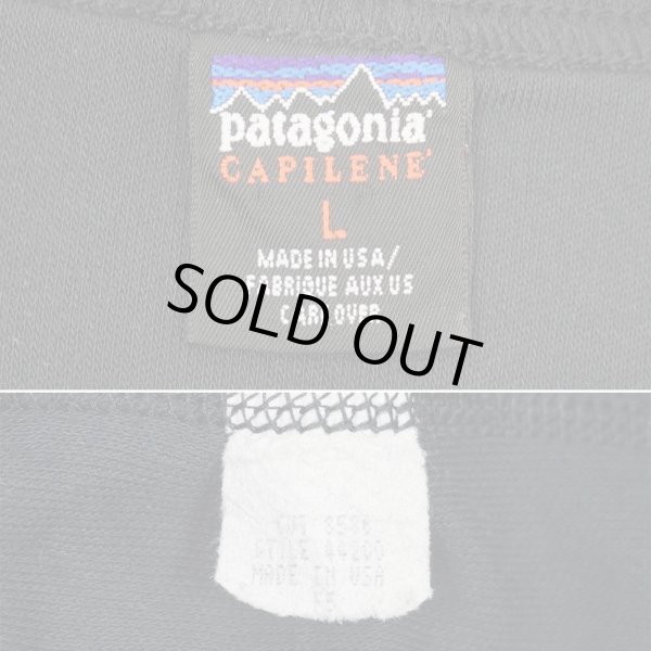 画像2: 90's Patagonia Capilene ベースレイヤーカットソー "BLACK / MADE IN USA" (2)