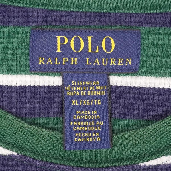 画像2: 00's Polo Ralph Lauren マルチボーダー柄 サーマルカットソー (2)