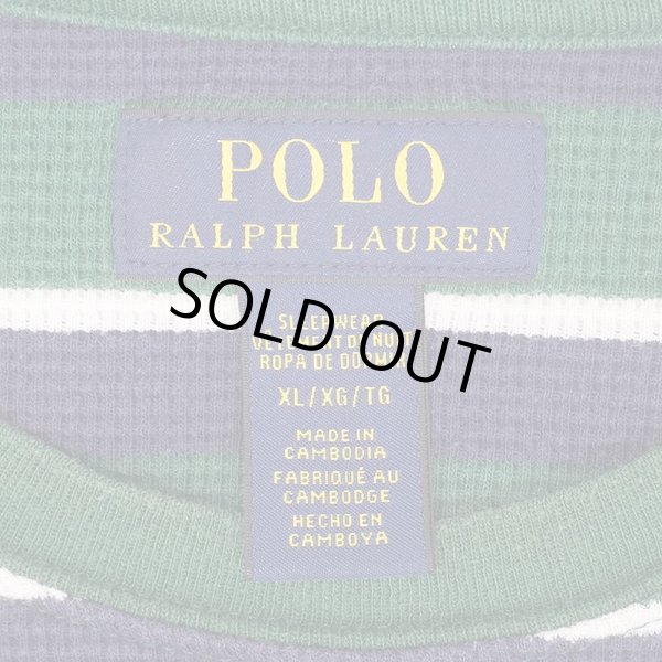 画像2: 00's Polo Ralph Lauren マルチボーダー柄 サーマルカットソー (2)