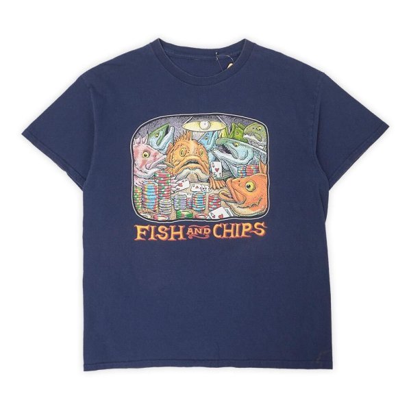 画像1: 00's RAY TROLL アートTシャツ  "FISH AND CHIPS" (1)