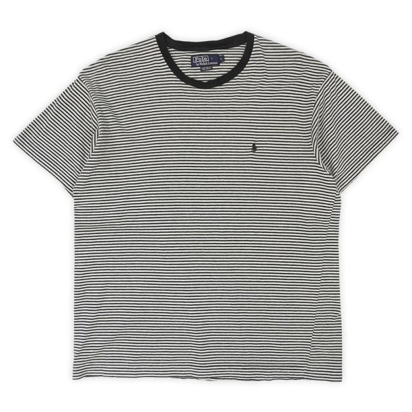 画像1: 90's Polo Ralph Lauren マルチボーダーTシャツ "BLACK×WHITE" (1)