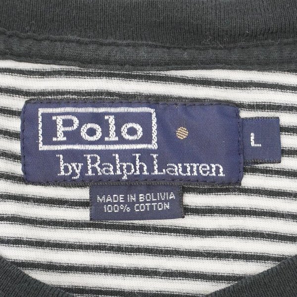 画像2: 90's Polo Ralph Lauren マルチボーダーTシャツ "BLACK×WHITE" (2)