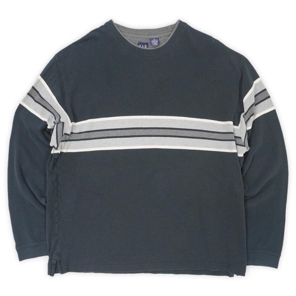 画像1: 90's OLD GAP L/S コットンピケ カットソー (1)