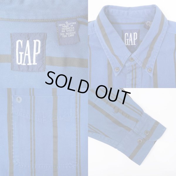 画像3: 90's OLD GAP マルチストライプ柄 ボタンダウンシャツ "DEADSTOCK" (3)