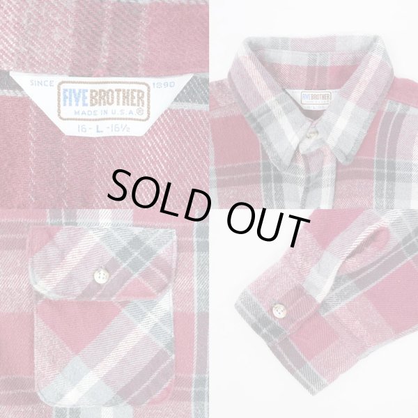 画像3: 80's FIVE BROTHER ヘビーネルシャツ "MADE IN USA" (3)