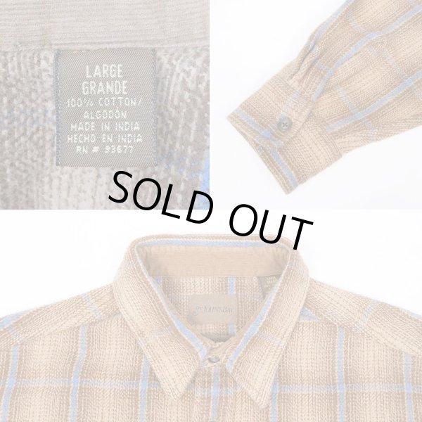 画像4: 90's ST JOHN'S BAY オンブレチェック柄 ヘビーネルシャツ (4)