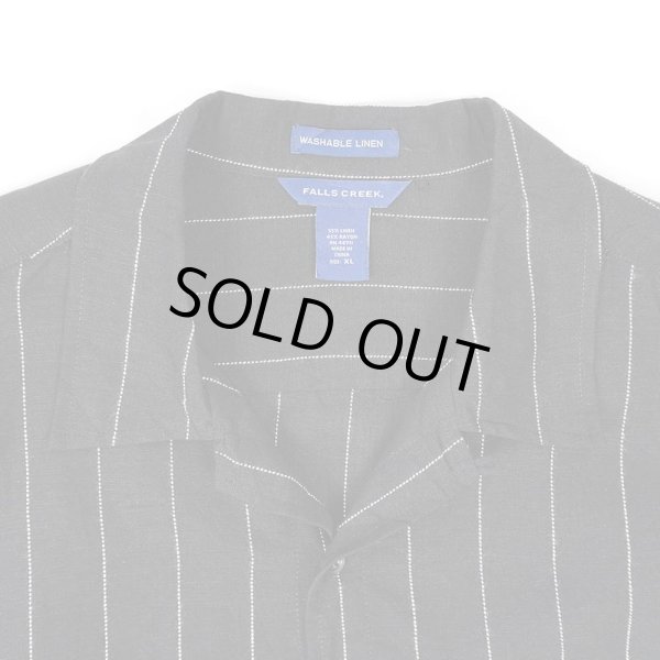 画像3: 00's FALLS CREEK S/S ピンストライプ柄 オープンカラーシャツ "LINEN × RAYON" (3)