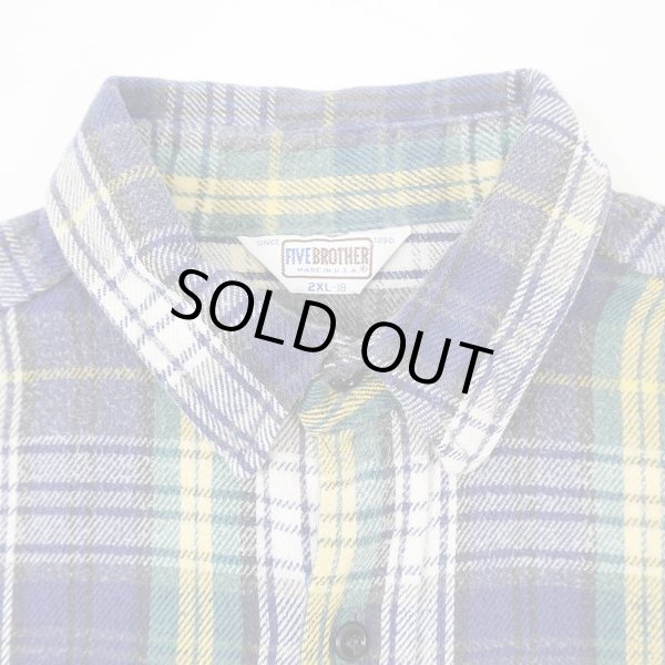 画像3: 80's FIVE BROTHER ヘビーネルシャツ "MADE IN USA / 2XL-18" (3)