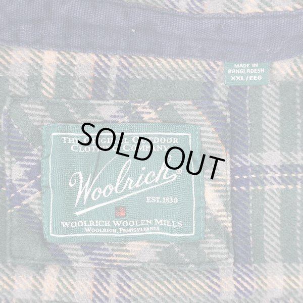 画像2: 00's Woolrich ヘビーネルシャツ "GREEN Plaid" (2)