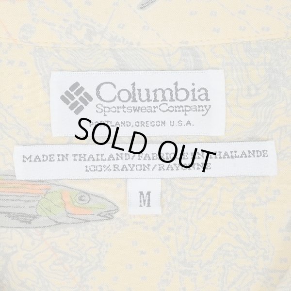 画像2: Early 00's Columbia S/S 総柄 レーヨンオープンカラーシャツ (2)