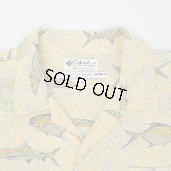 画像3: Early 00's Columbia S/S 総柄 レーヨンオープンカラーシャツ (3)