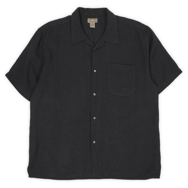 画像1: 00's Natural Issue S/S オープンカラーシャツ "BLACK" (1)