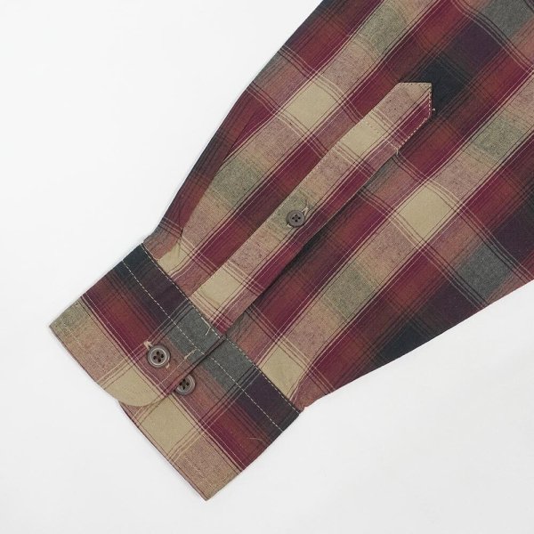 画像4: Early 00's Arrow コットン×レーヨンシャツ "Ombre Plaid" (4)