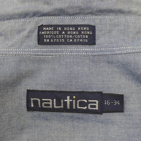 画像2: 90's NAUTICA コットンシャンブレーシャツ (2)