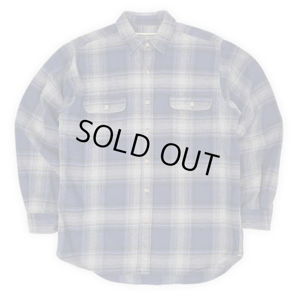 画像1: 00's Field & Stream ヘビーネルシャツ "Navy Ombre Plaid" (1)
