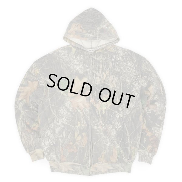 画像1: 00's JERZEES Outdoors リアルツリーカモ柄 フルジップスウェットパーカー (1)