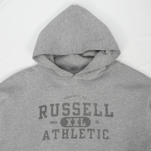 画像2: 90-00's RUSSELL コーポレートロゴ スウェットパーカー "Hether Gray" (2)