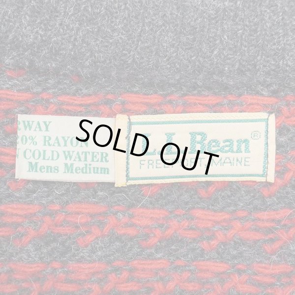 画像2: 80's L.L.Bean バーズアイ柄 ウールニット "MADE IN NORWAY" (2)