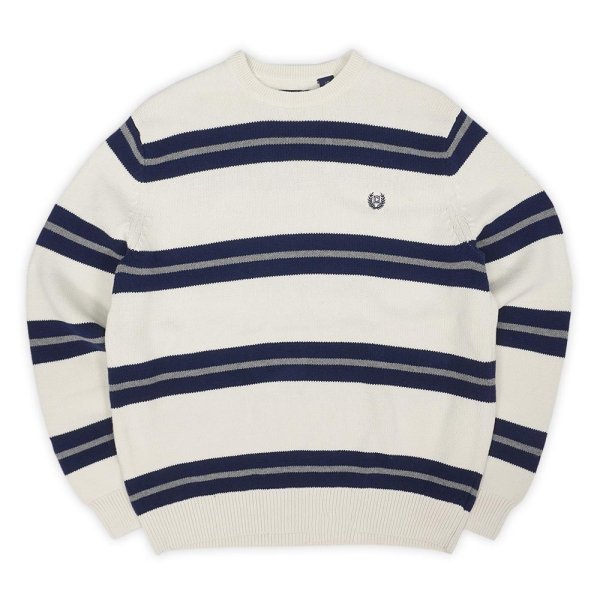 画像1: 00's CHAPS マルチボーダー柄 コットンニット (1)