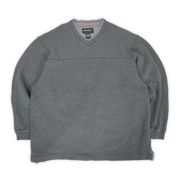 画像1: 00's Eddie Bauer Vネック コットンニット (1)
