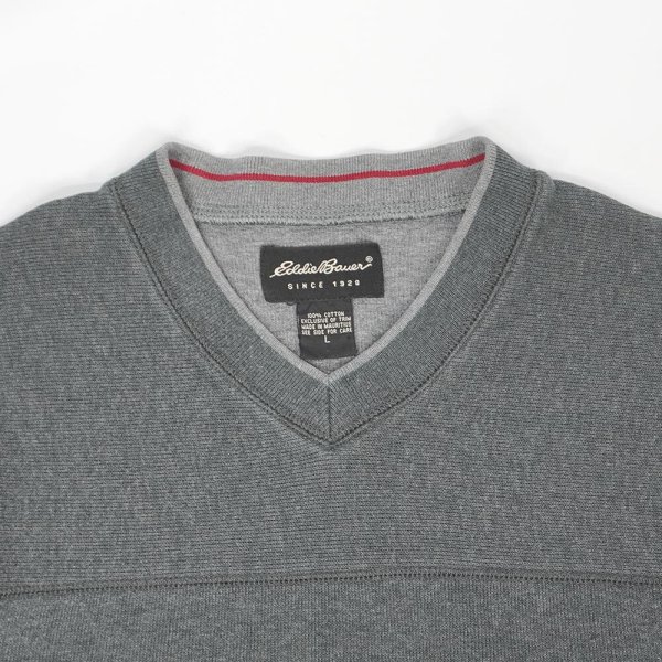 画像3: 00's Eddie Bauer Vネック コットンニット (3)