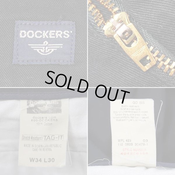 画像4: Early 00's DOCKERS 2タック チノトラウザー "DARK NAVY / W34 L30" (4)