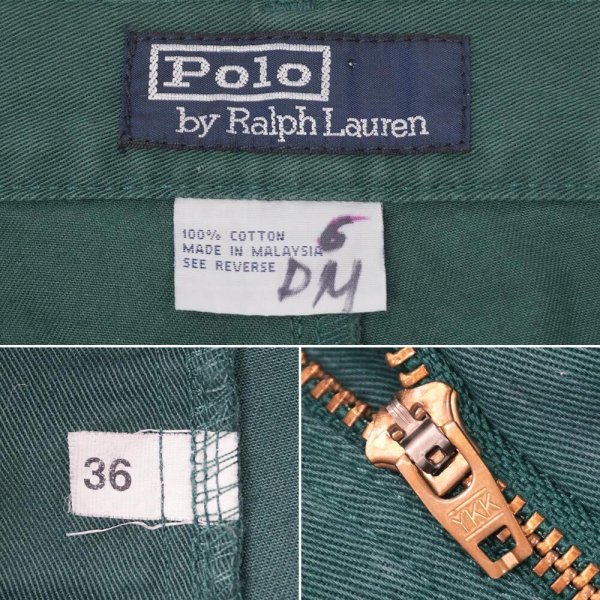 画像4: Early 90's Polo Ralph Lauren 2タック チノショーツ “GREEN / 初期タグ” (4)