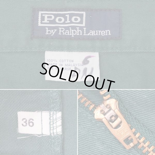 画像4: Early 90's Polo Ralph Lauren 2タック チノショーツ “GREEN / 初期タグ” (4)