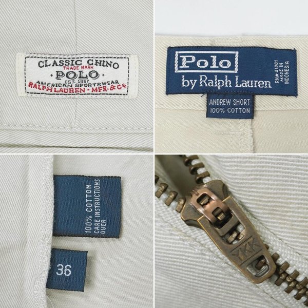 画像4: 90's Polo Ralph Lauren 2タック チノショーツ "ANDREW SHORT / LIGHT BEIGE / DEADSTOCK" (4)