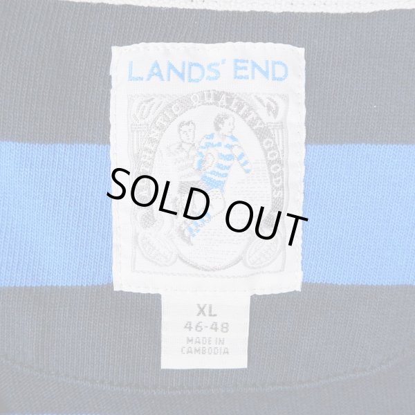 画像2: 90-00's LANDS' END マルチボーダー柄 ラガーシャツ (2)