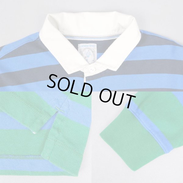 画像3: 90-00's LANDS' END マルチボーダー柄 ラガーシャツ (3)
