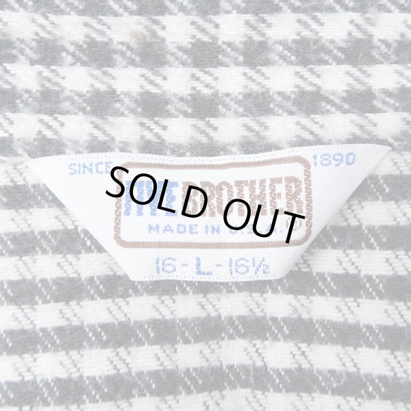 画像3: 80's FIVE BROTHER シェパードチェック柄 ヘビーネルシャツ "MADE IN USA" (3)