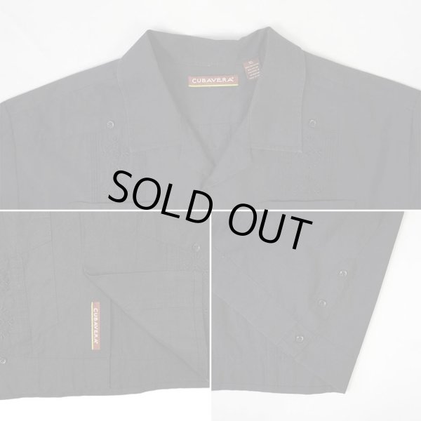 画像4: 00's CUBAVERA S/S キューバシャツ "BLACK" (4)