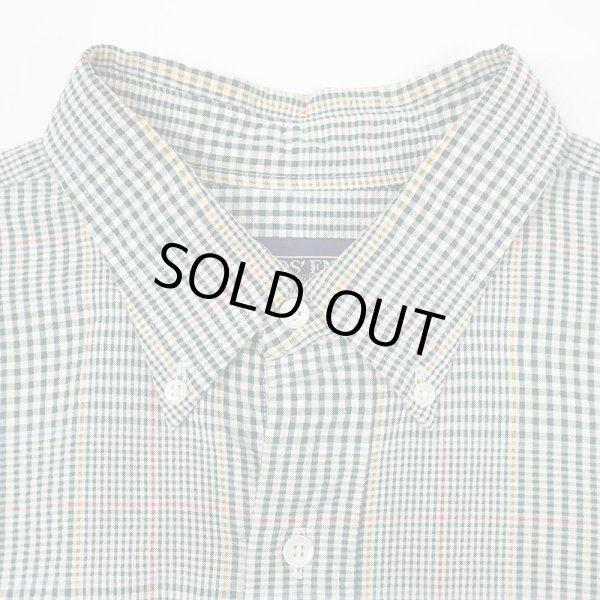 画像3: 90's LANDS' END S/S シアサッカー ボタンダウンシャツ “PLAID” (3)